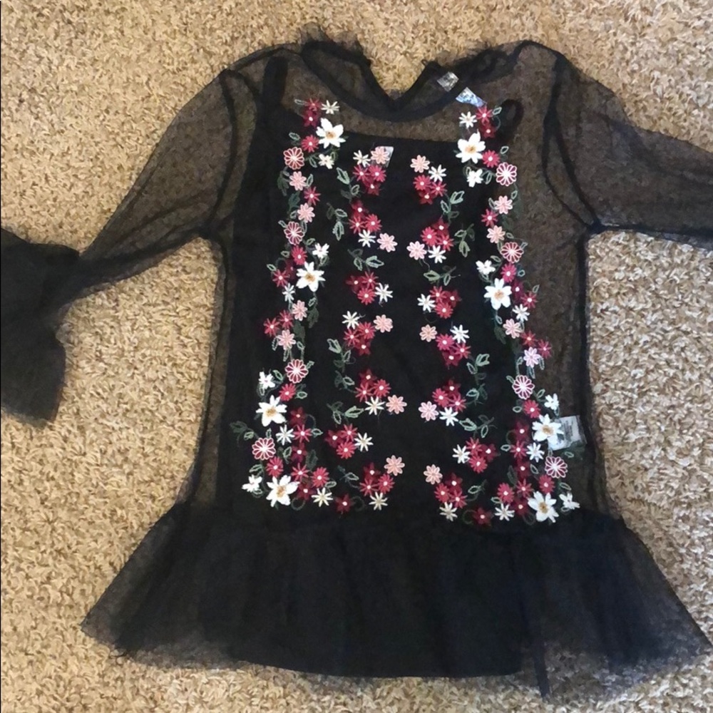 Beautees Girls Large Mesh shirt with cami